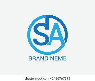 letra SA logo simple texto libre diseño creativo