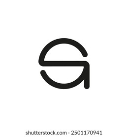 Letter SA logo template design in a modern style. Editable vector illustration. Black color.