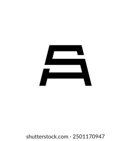Letter SA Logo Schablone Design in einem modernen Stil. Bearbeitbare Vektorgrafik. Schwarz.