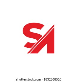 Buchstabe sa Bewegung Pfeil nach oben geometrisches Logo, Vektorgrafik