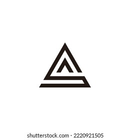 Buchstabe AS SA A Geometrisches Dreieck mit einfachem Logo, Vektorgrafik