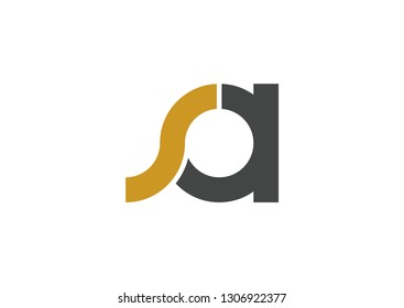 Letter SA simple logo design vector