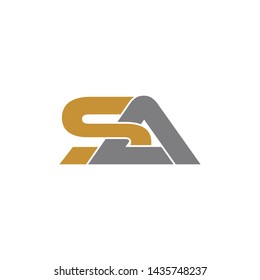 Letter SA simple logo design vector