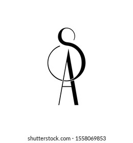 Letter SA simple logo design vector