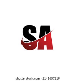 Letra SA simple vector de diseño de logotipo