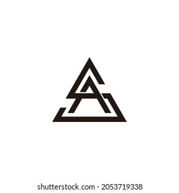 letra como simple triángulos línea diseño geométrico logo vector