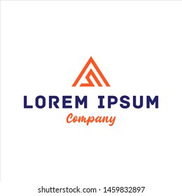 Letter AS or SA or Triangle Logo Design Vector