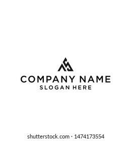 letter as or sa triangle logo design vector illustration template