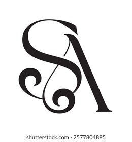 letter SA or AS vector logo design for luxury, fashion, jewelry, boutique, and startup