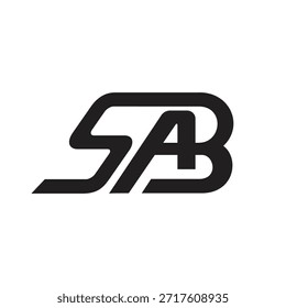 Vector del símbolo del monograma del logotipo de la letra SAB