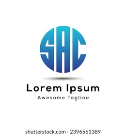	
letter sac round shape logo design