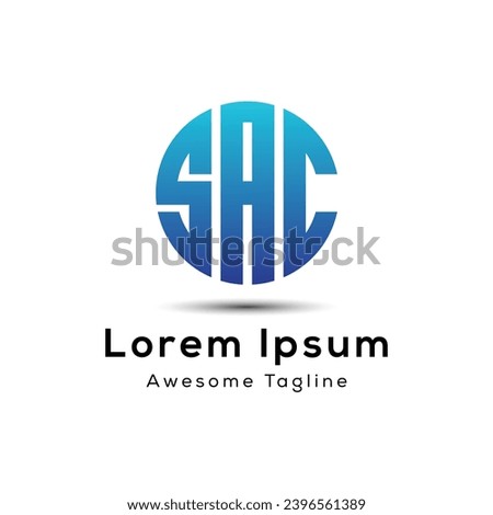 	
letter sac round shape logo design