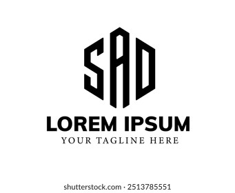 Letter SAD or DAS  polygon shape modern monogram logo