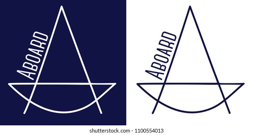 Letter A Sail Boat Yacht Logo Design