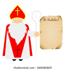 Letter to saint nicholas, vector art illustration.