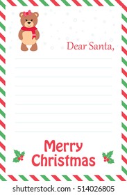 letter to santa with bear