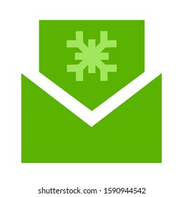 Letter to Santa. Christmas icon. Vector. Letter with snowflake in envelope. Holiday symbol isolated on white background in flat design