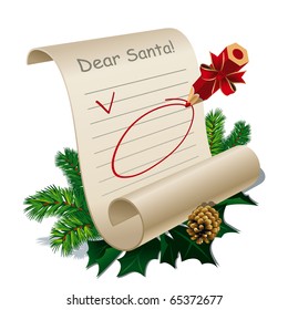 Letter to Santa Claus With Blank Guidelines. Vector Illustration