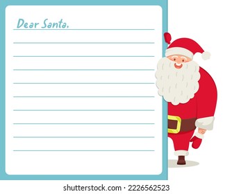 Carta a Santa Claus. Querida santa. Ilustración del vector