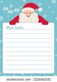 Carta a Santa Claus. Querida santa. Ilustración del vector