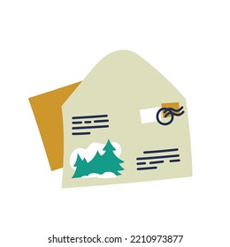 Carta a Santa Claus. Sobre de carta. Imagen vectorial.