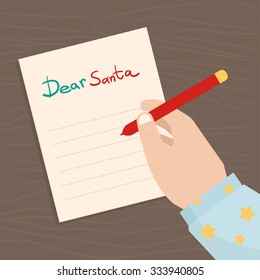Letter to Santa Claus. Vector Illustration
