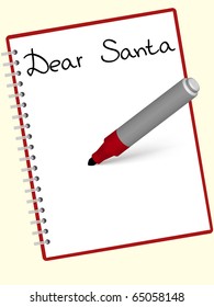 letter to Santa Claus written at the notebook