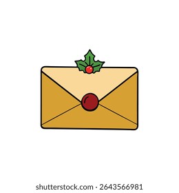 a letter to santa with gold envelope stamp