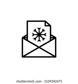 Letter to Santa line icon. Envelope, wish, post. Christmasconcept. Vector illustration can be used for topics like holiday, celebration, wishlist
