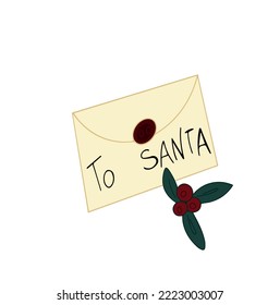 letter to santa. new year icon. christmas illustration. letter