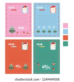 letter to santa set Vector illustration template