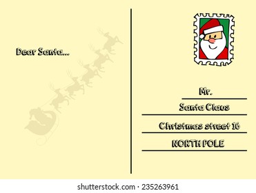 letter to Santa. vector illustration