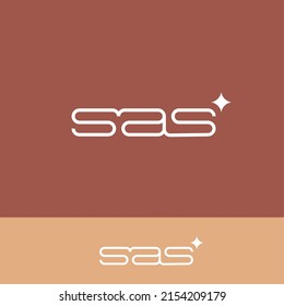 Letter SAS Typography Logo Line Monogram. Abstract letter SAS logo vector design. Simple line logo identity