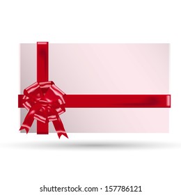 letter with a satin red bow vector illustration