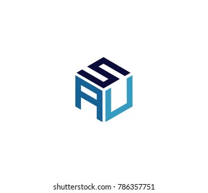 Letter SAU logo. Three letter icon