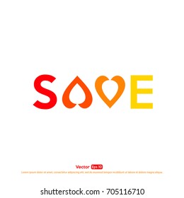 letter save heart element