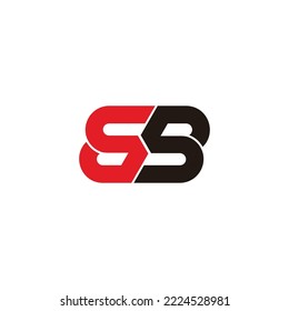 letter sb ambigram simple geometric logo vector 