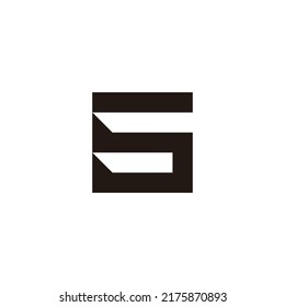 Letter Sb bS b Quadrat, umreißt geometrisches Symbol, einfaches Logo, Vektorgrafik
