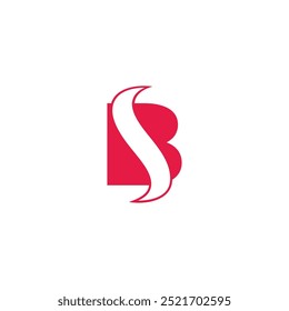 Buchstabe sb Kurven glatt einfach Logo Vektor 