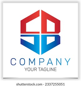 letra SB logotipo hexágono inicial icono premium plantilla elegante vectores eps 10