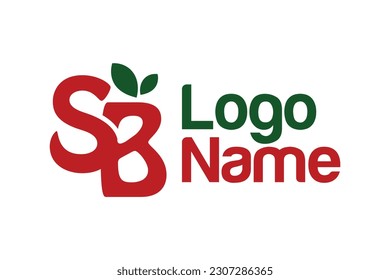 Letter SB and leaf concept. Very suitable for symbol, logo, company name, brand name, personal name, icon and many more.