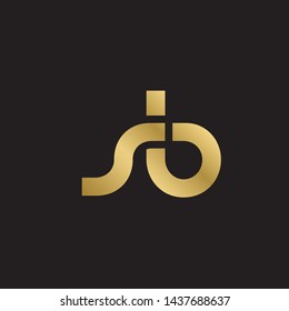 Letter sb linked lowercase logo design template elements. Gold letter Isolated on black  background. Suitable for business, consulting group company.