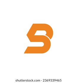 letter sb linked simple geometric loop logo vector 