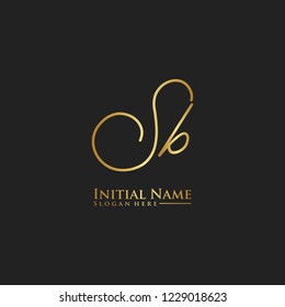 Letter Sb Logo. Initial Letter Design Vector Luxury Colors