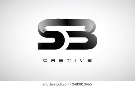 Letter SB Logo-Logo-Typ-Symbolkonzept mit Pinselstil und verbindenden Buchstaben-Logo-Design-Vektorgrafik	