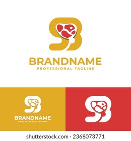Letter SB Meat Logo, suitable for any business related to Meat with SB or BS initial.