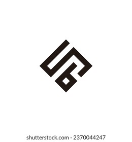 Letter Sb square, elegant geometric symbol simple logo vector