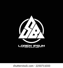 Letra SB triángulo vector de diseño de logotipo
