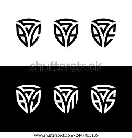 Letter SBB Shield Lettermark Logo Set.