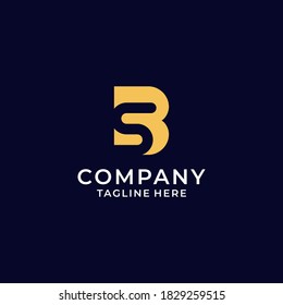 Diseño sencillo del logotipo de la letra sb/bs